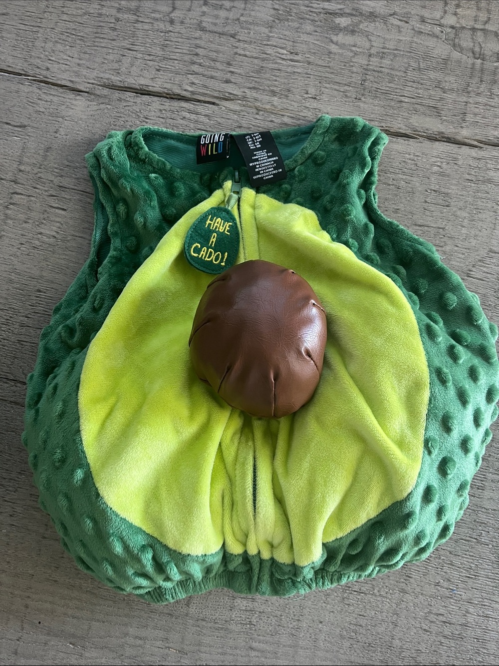 Going Wild Green and Yellow Avocado Plush Infant Vest 3-6 Months